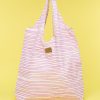 Kwooksta großer wiederverwendbarer Shopper Einkaufstasche aus Bio Baumwolle in Pink.