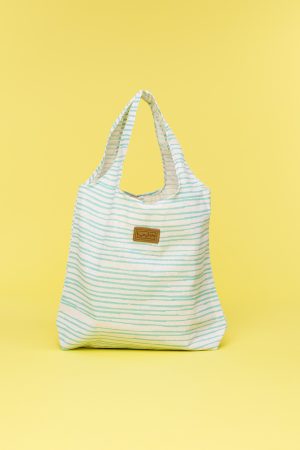 Kwooksta kleiner wiederverwendbarer Shopper Einkaufstasche aus Bio Baumwolle in Mintgrün.